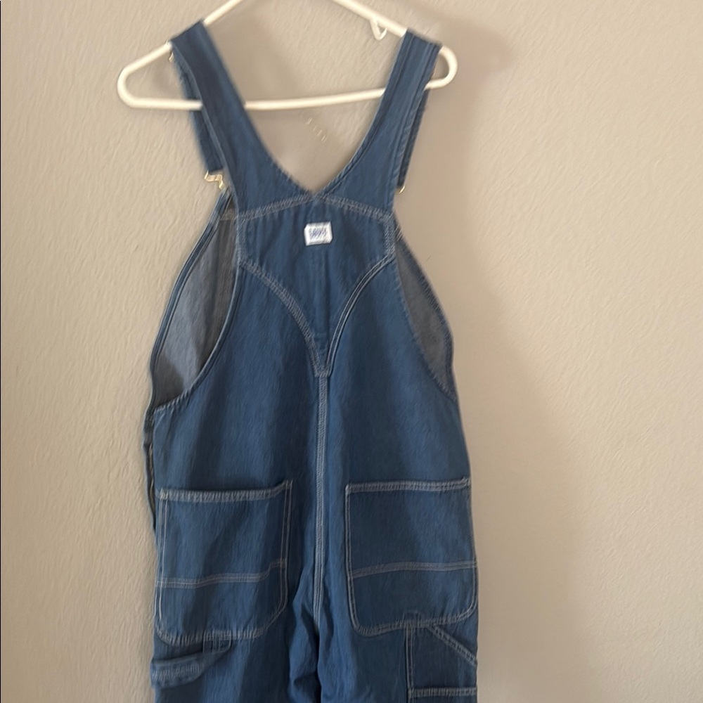 Vintage free People liberty by Anna Corrina Blue Denim Overalls Sz 34 - Picture 10 of 16